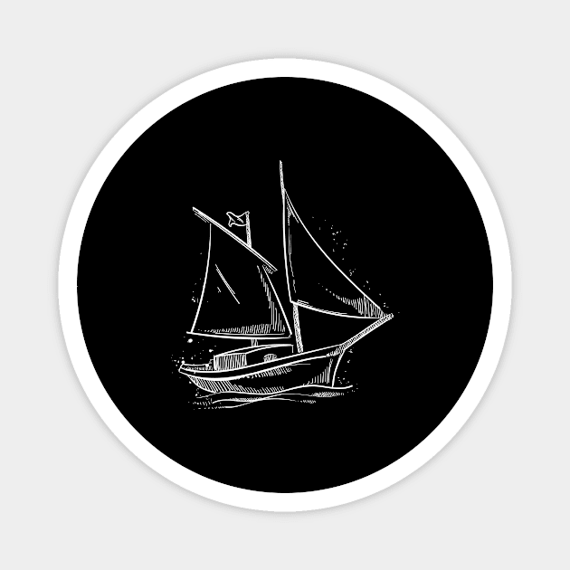 Sailor Sailing Sailboat Minimalism Design Magnet by HBfunshirts